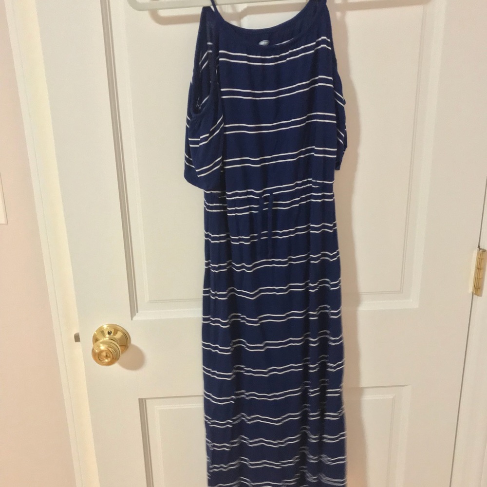 Blue and White Maxi Dress
